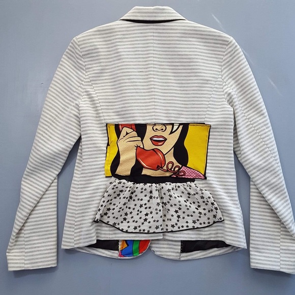 Pop art striped blazer size M